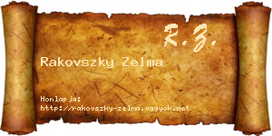 Rakovszky Zelma névjegykártya